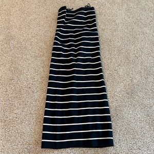 Abercrombie & Fitch Black and White Striped Maxi Dress